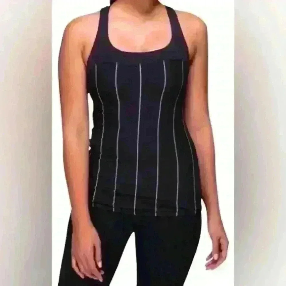 Lululemon Stripped Black And White Tank Top
